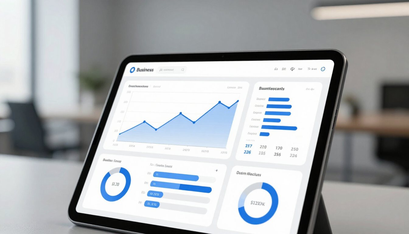 Tablet showing business analytics