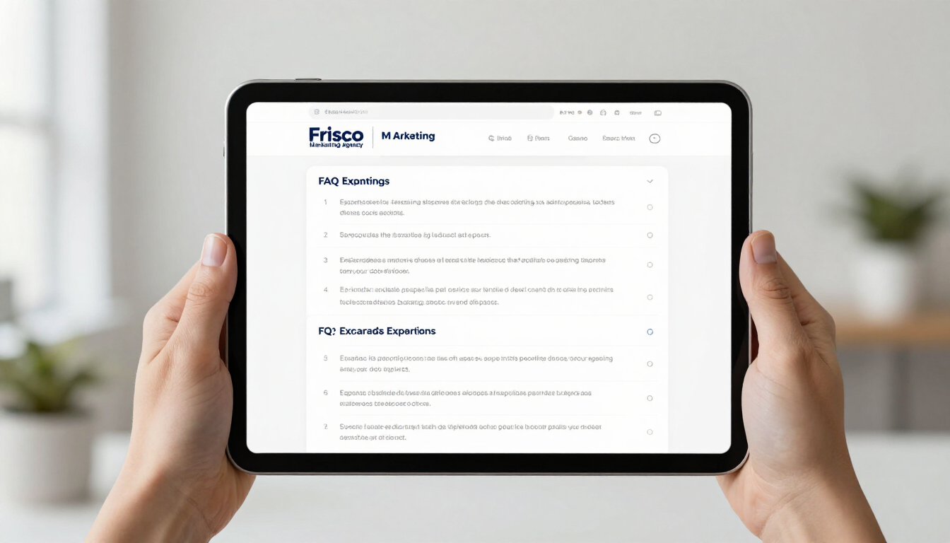 A professional mobile interface showing clear business messaging and FAQs