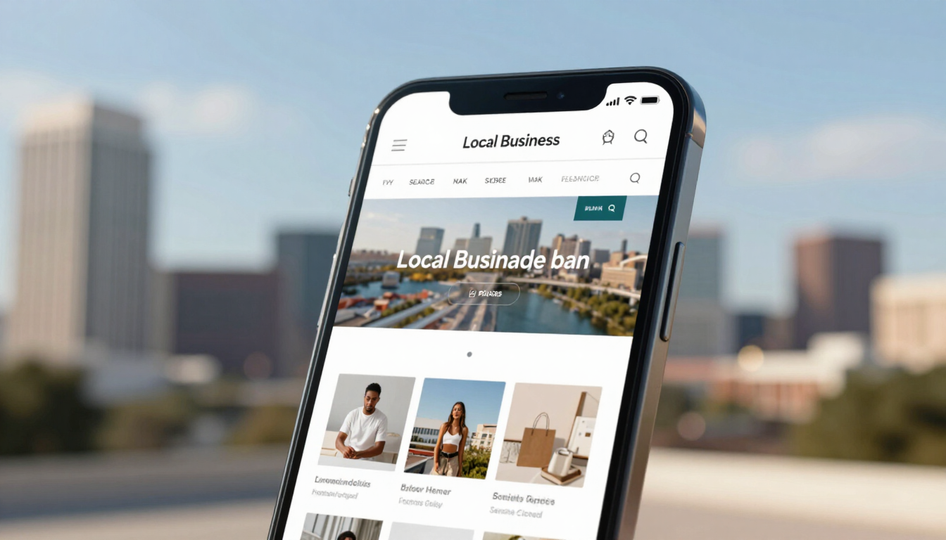 Mobile user searching for local Plano businesses