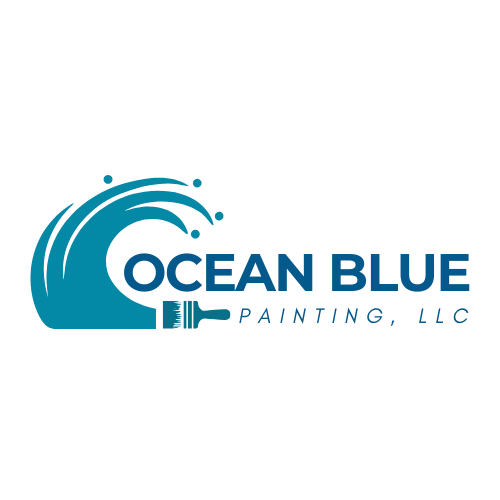 Ocean Blue painting llc with a wave and a brush.