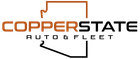 Copperstate Auto & Fleet logo in brown and black with stylized car outline