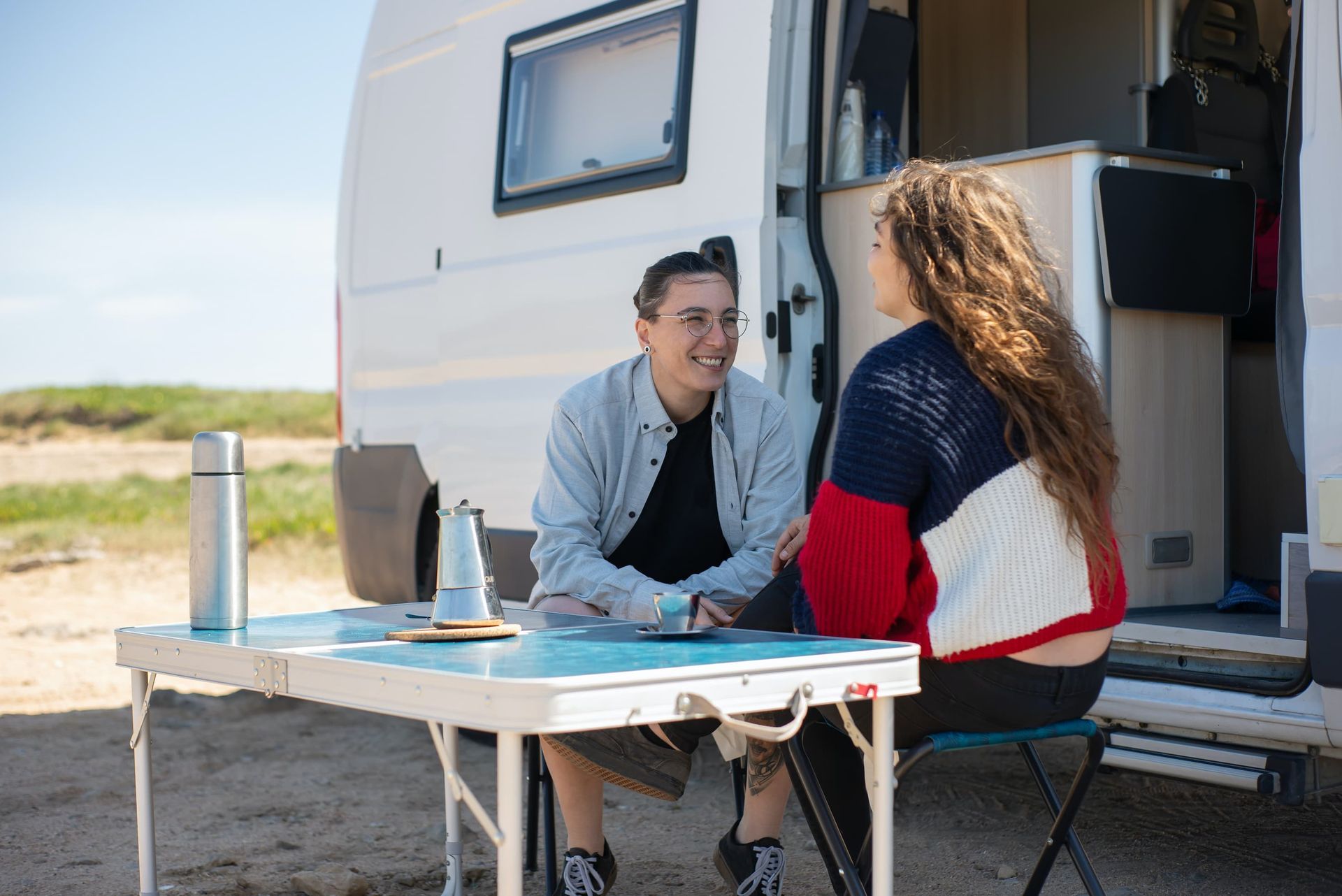 Couple Bonding In RV Park