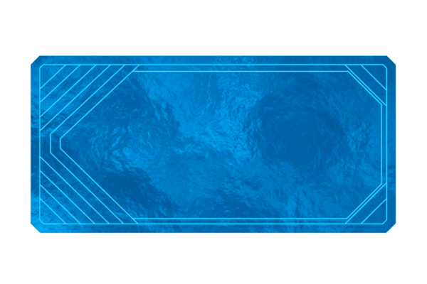 Blue rectangular digital frame with decorative corner lines on a white background