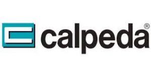 Logo Calpeda: quadrato verde acqua e bianco con una
