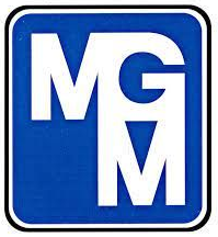 Logo MGM: lettere bianche in stampatello