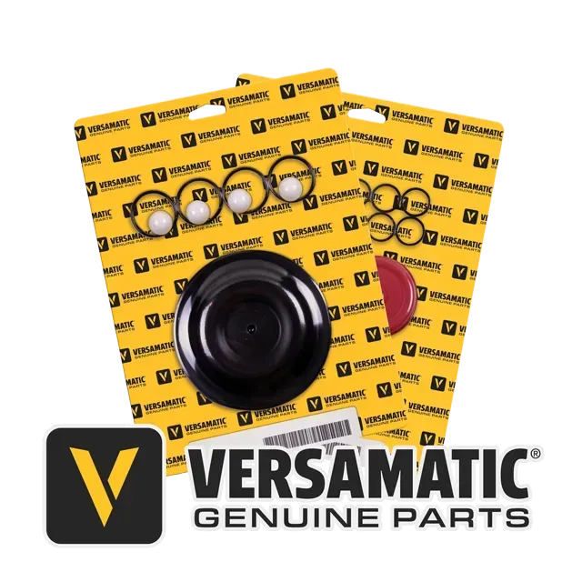 Kit di ricambi originali Versamatic con guarnizioni, valvola e O-ring in confezione gialla.