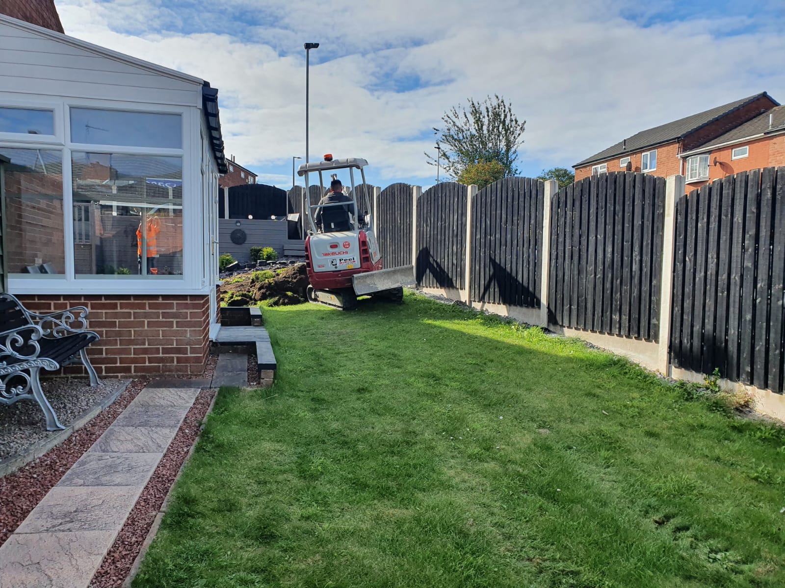Existing turf prior to an artificial grass installation in a Doncaster back garden
