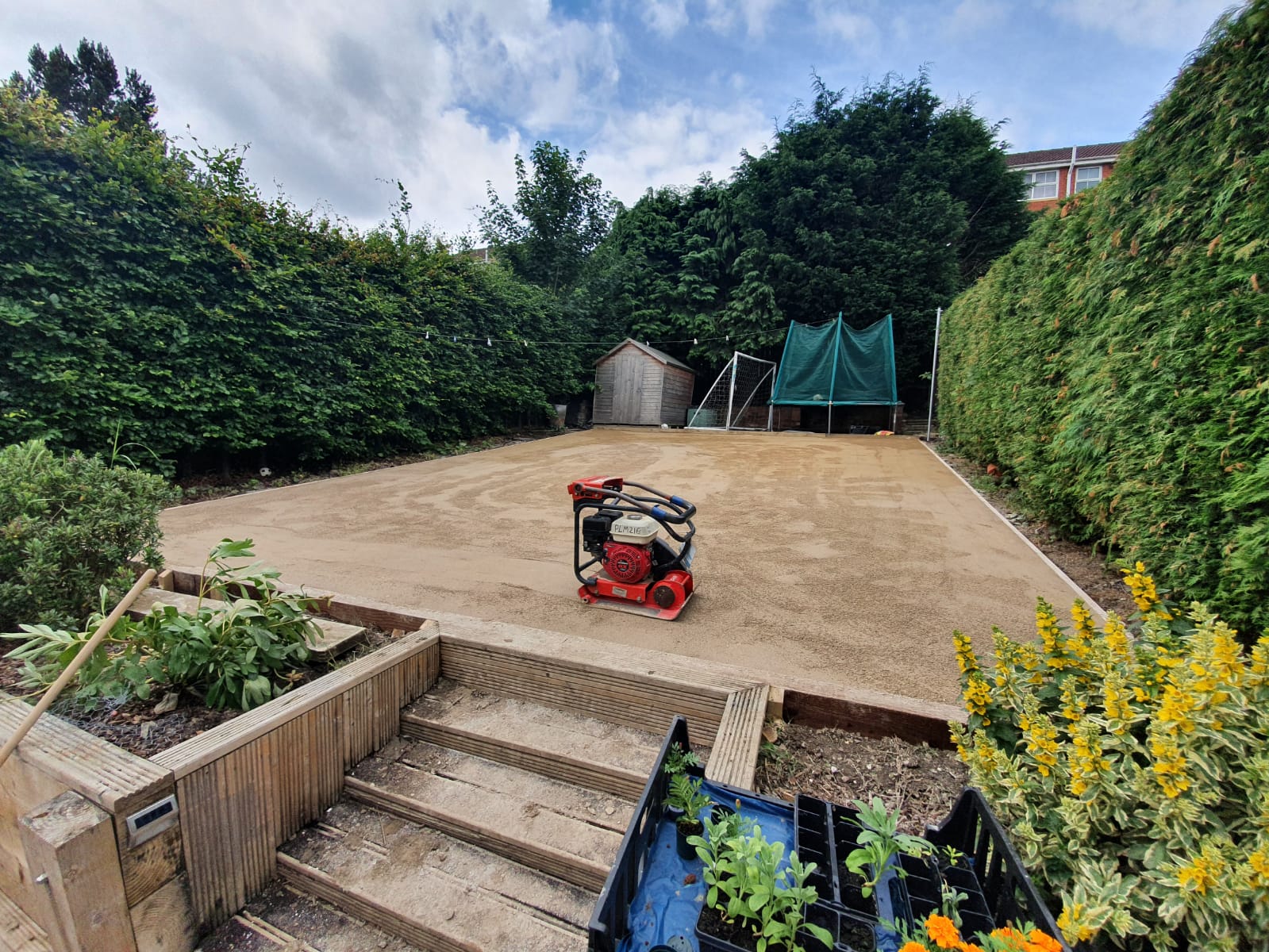 Artificial grass install 85m2 in Dodworth Barnsley - sand layer down