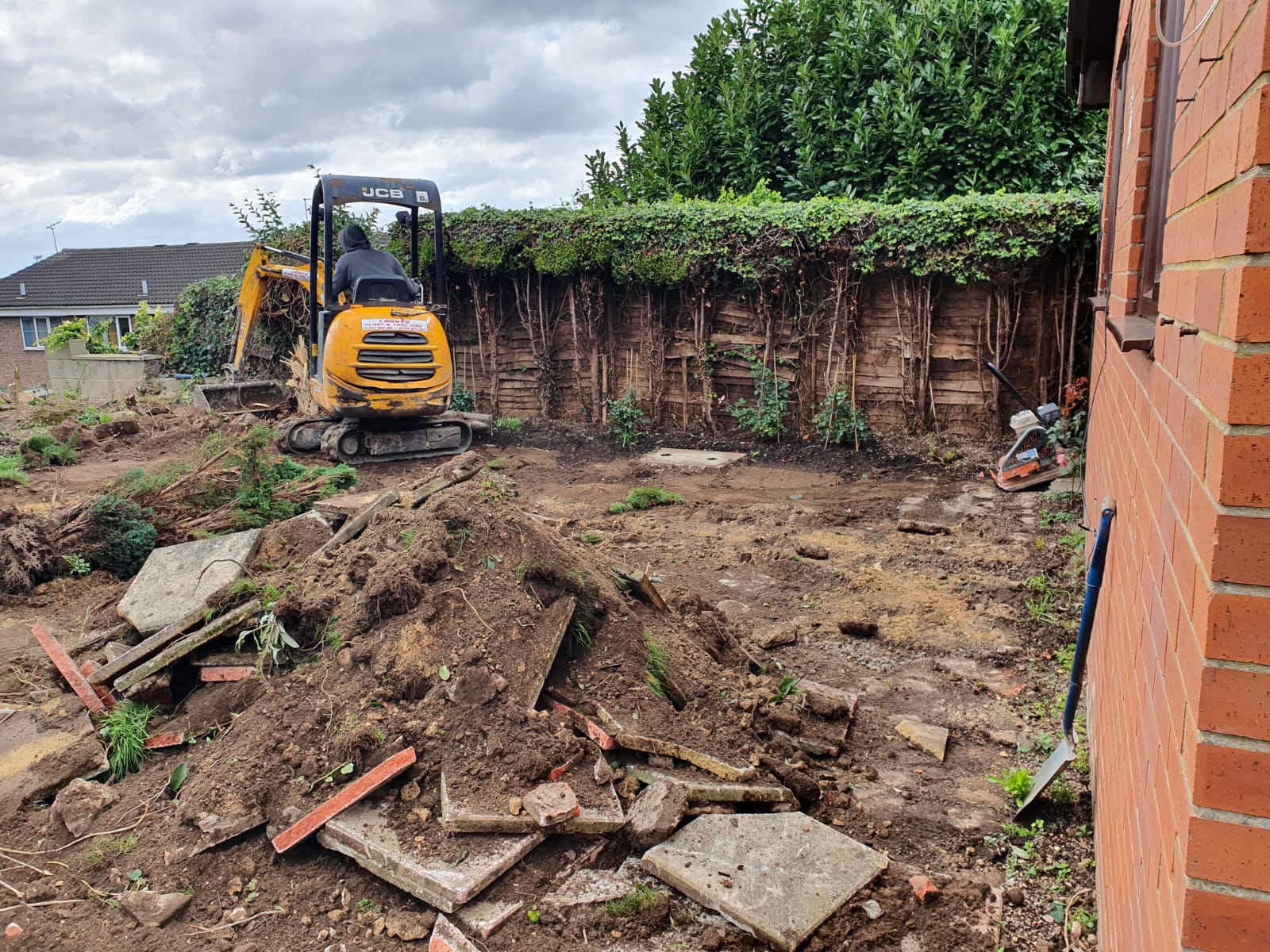Start of a major artificial grass, fence and patio project in Handsworth Sheffield