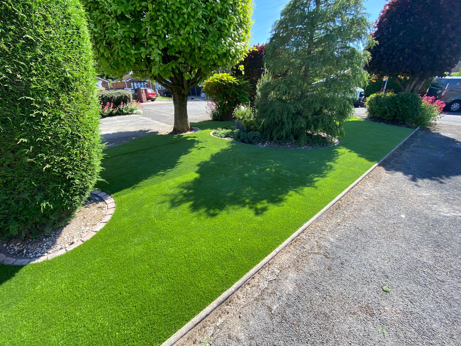 after fake grass installation in Ilkeston