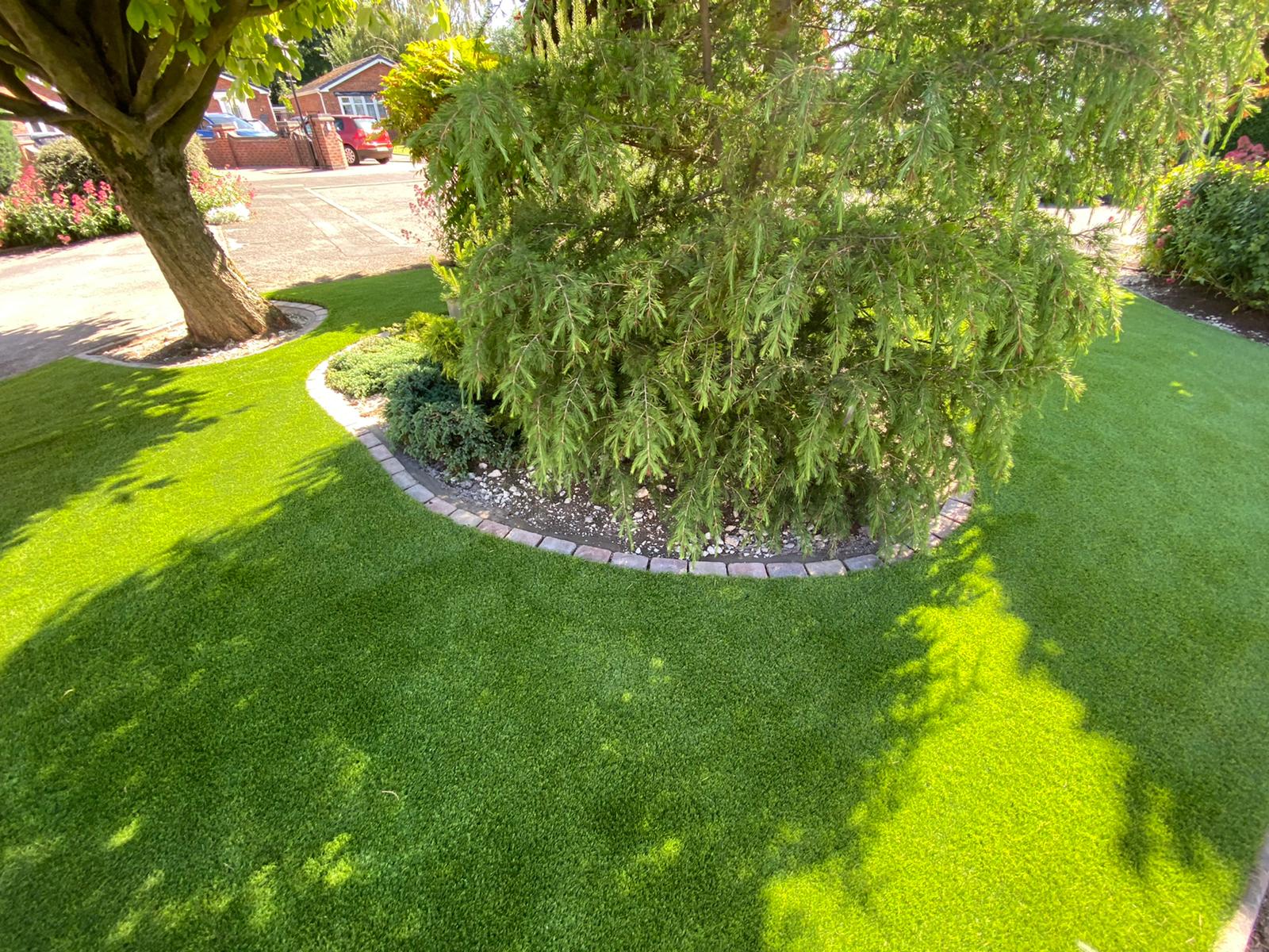 after fake grass installation in Ilkeston