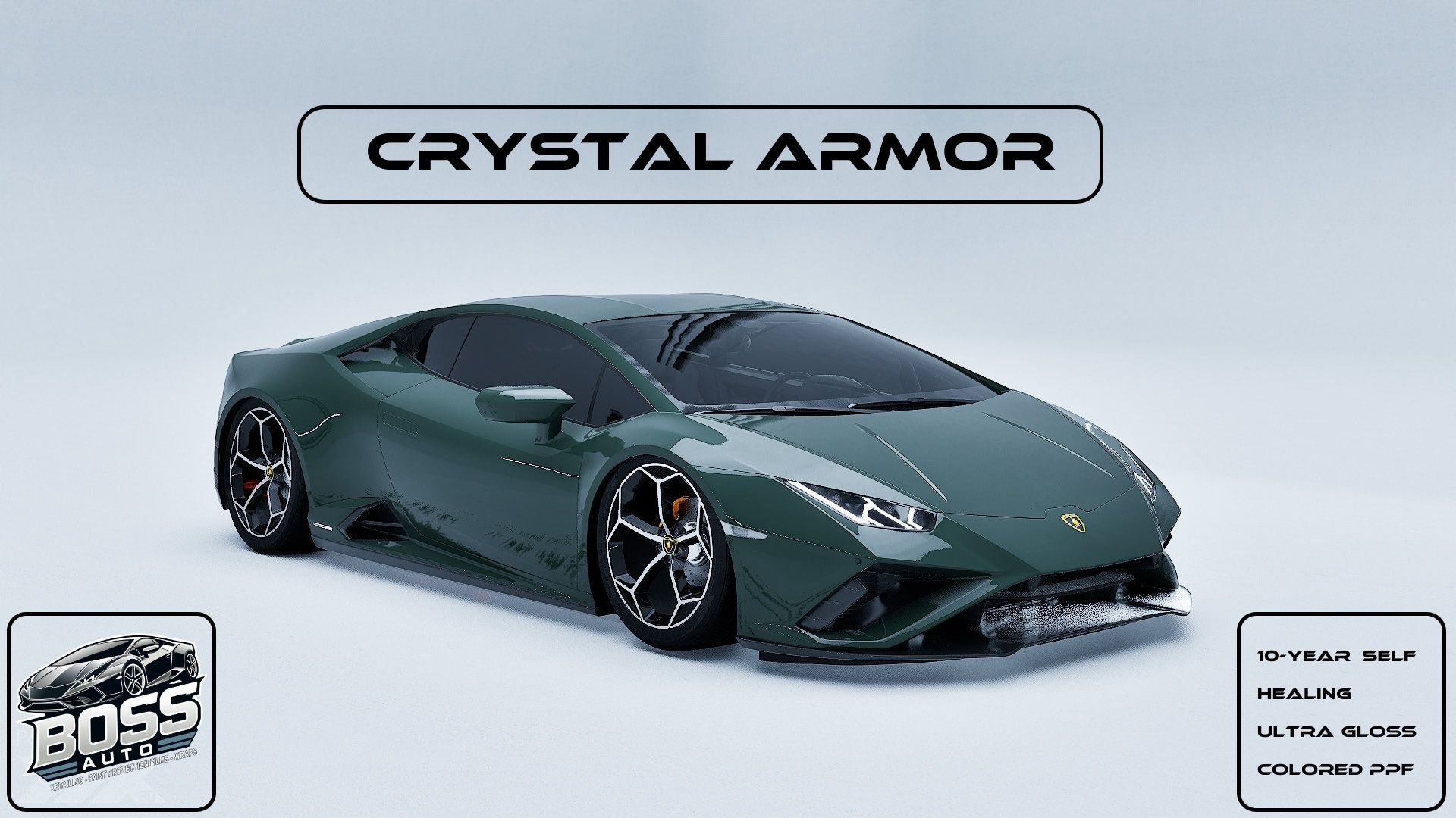 A green lamborghini huracan is on a white background.