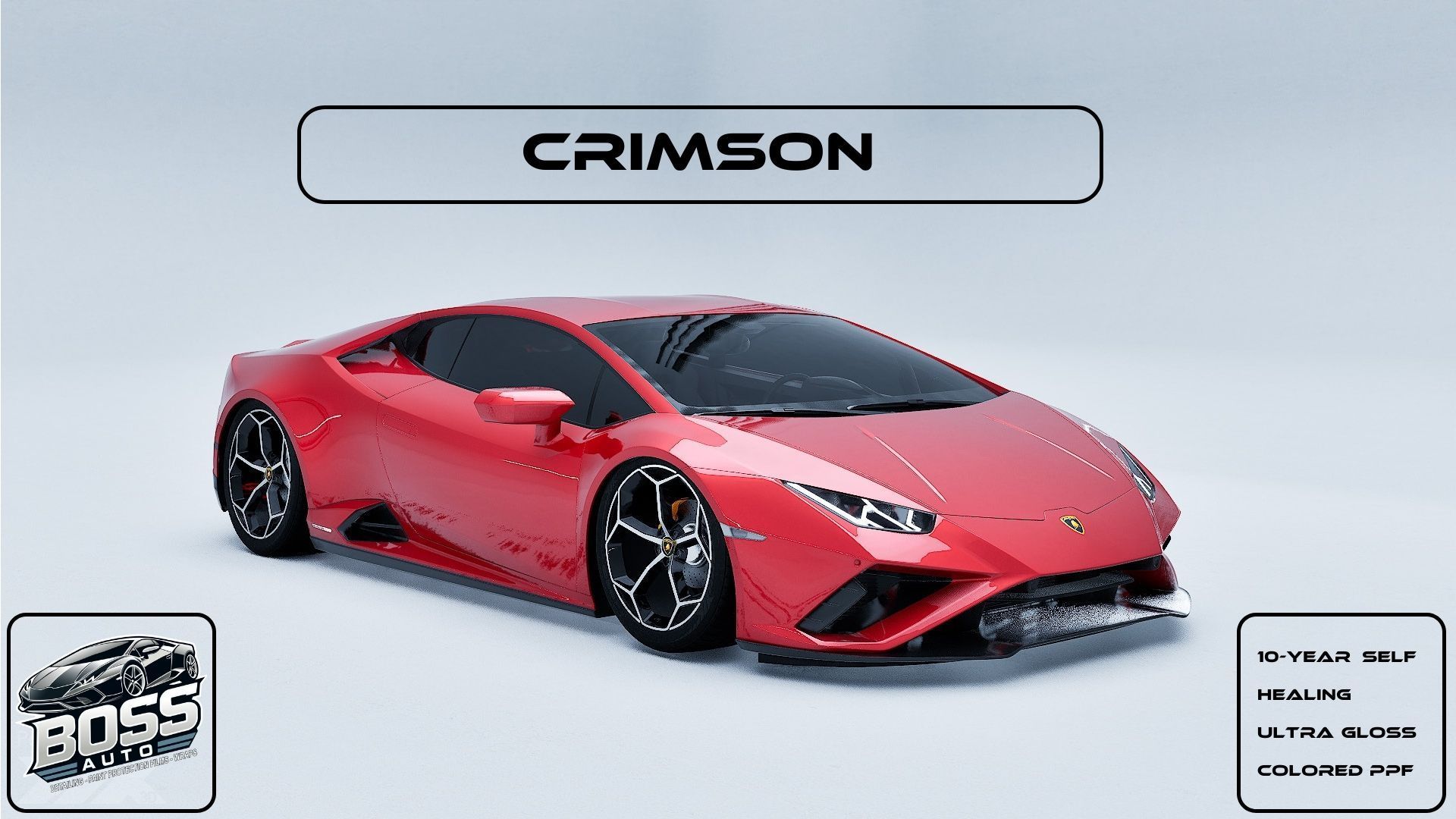 A red lamborghini huracan is on a white background.
