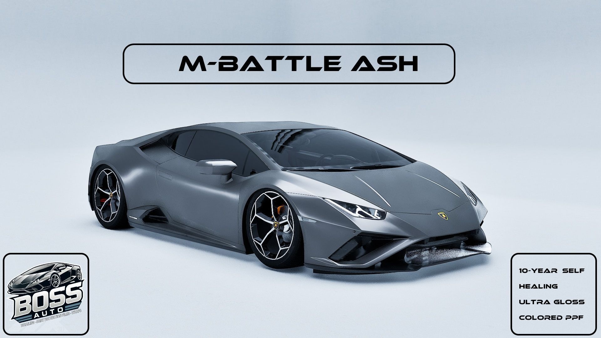 A gray lamborghini huracan is on a white background.