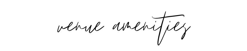 “venue amenities” handwritten in black script on a white background