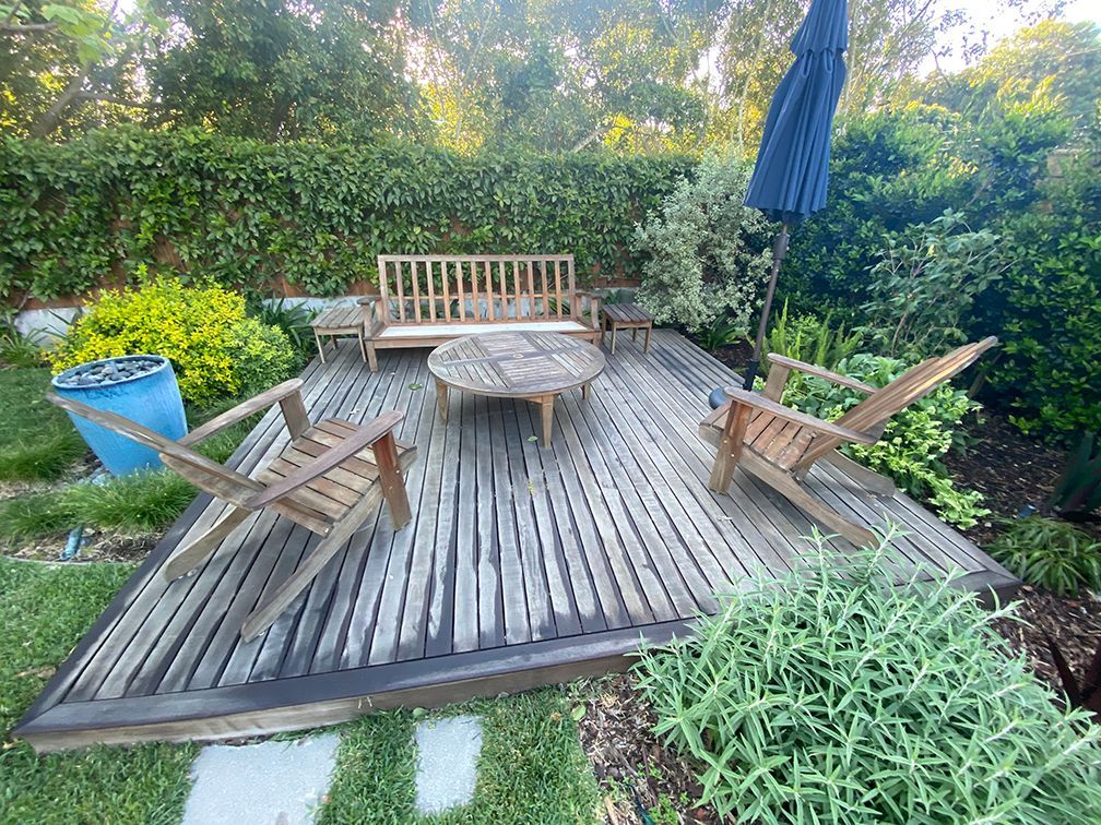 Before Wooden Deck on the Garden — Gardena, CA — Teak Healers LLC