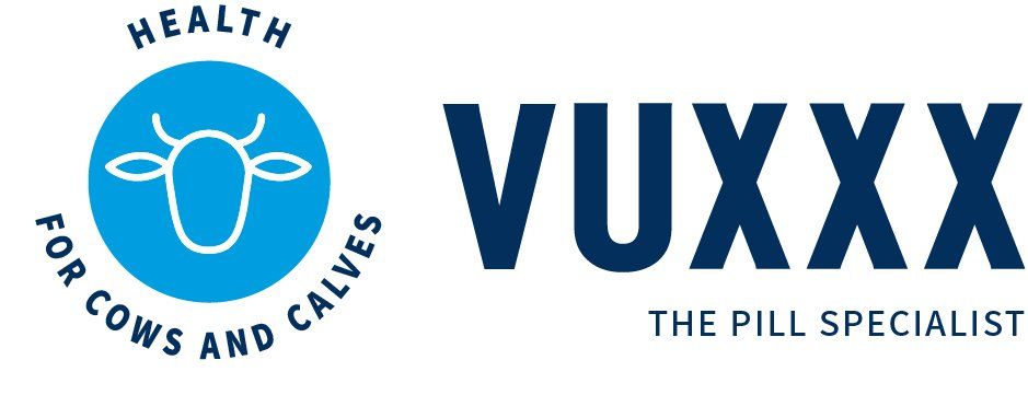 Vuxxx - der Pillenspezialist Logo Vuxxx - der Pillenspezialist, Gesundheit für Kühe und Kälber, Logo