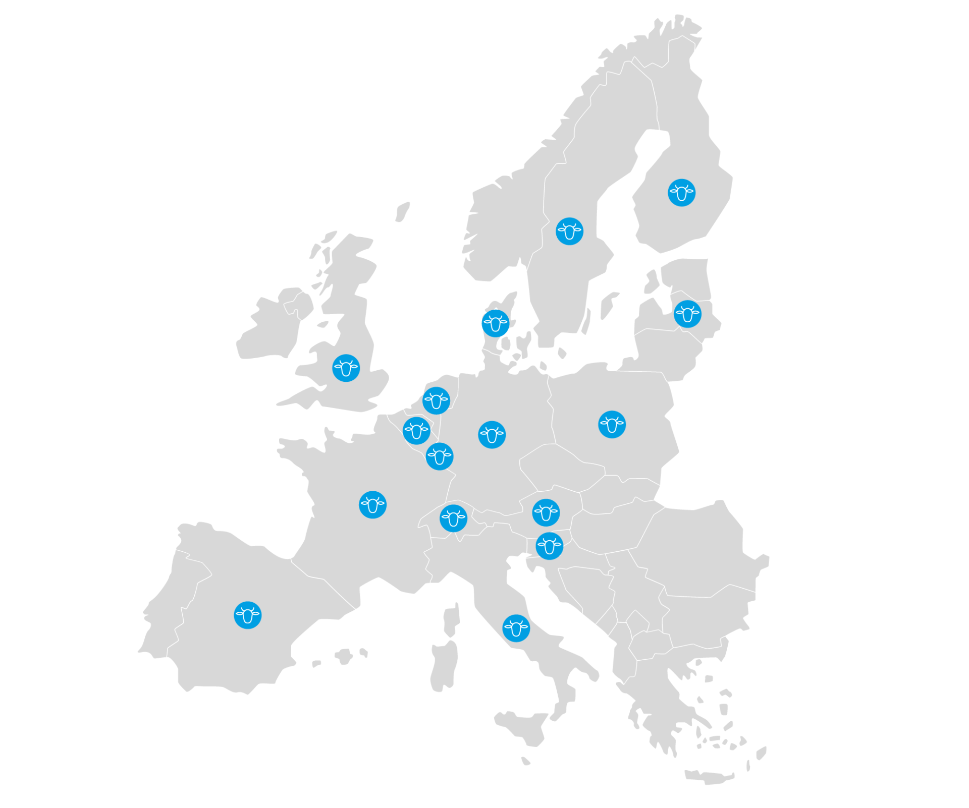 Europakarte, Rinderbedarf, Kuhbedarf, euterpflege