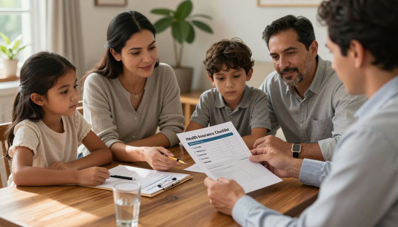 Familia colombiana comparando opciones de medicina prepagada en Colombia