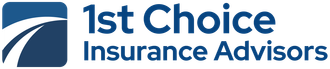 A blue and white logo for 1st choice insurance advisors
