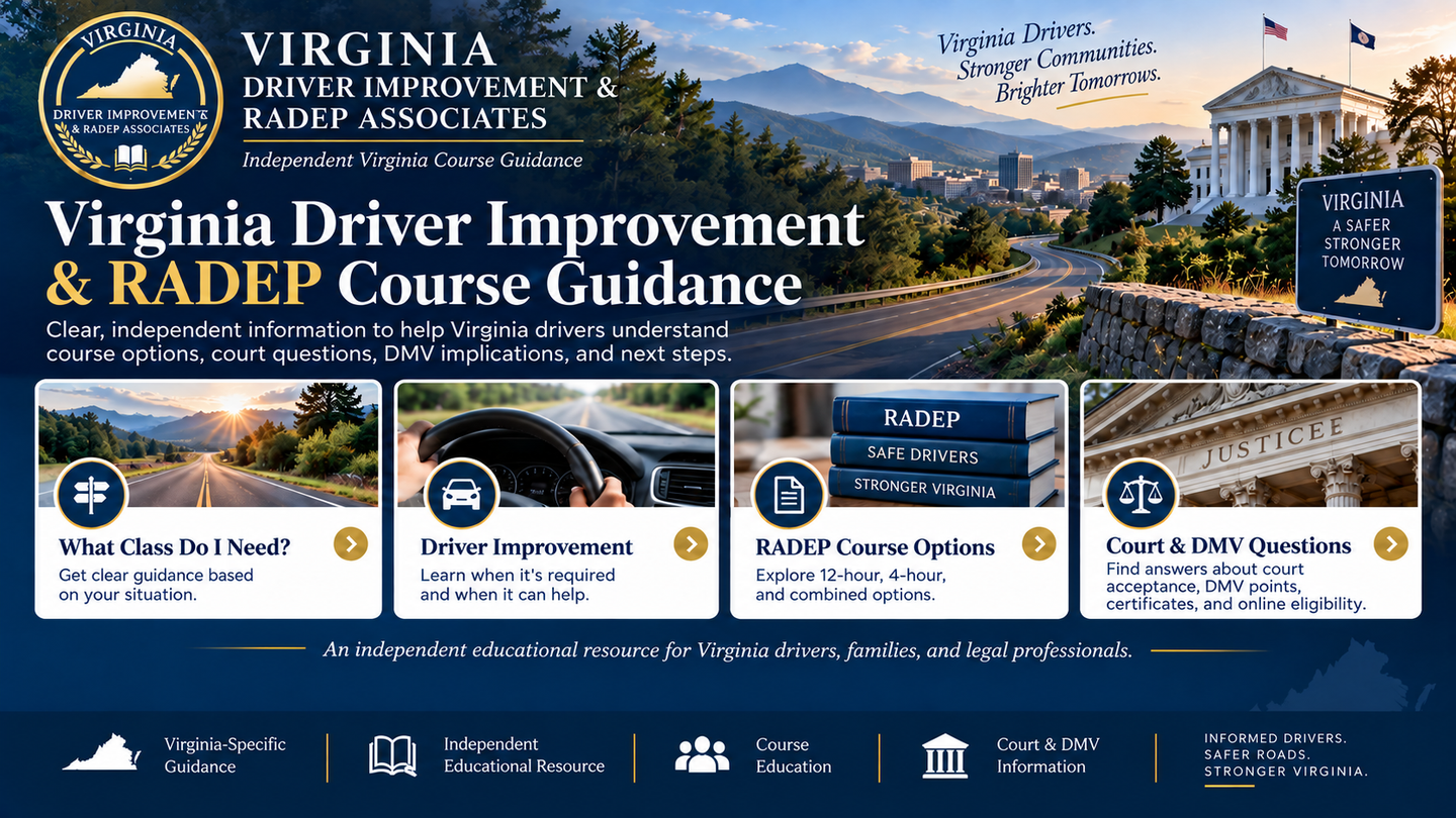 Virginia Driver Improvement & RADEP Course Guidance