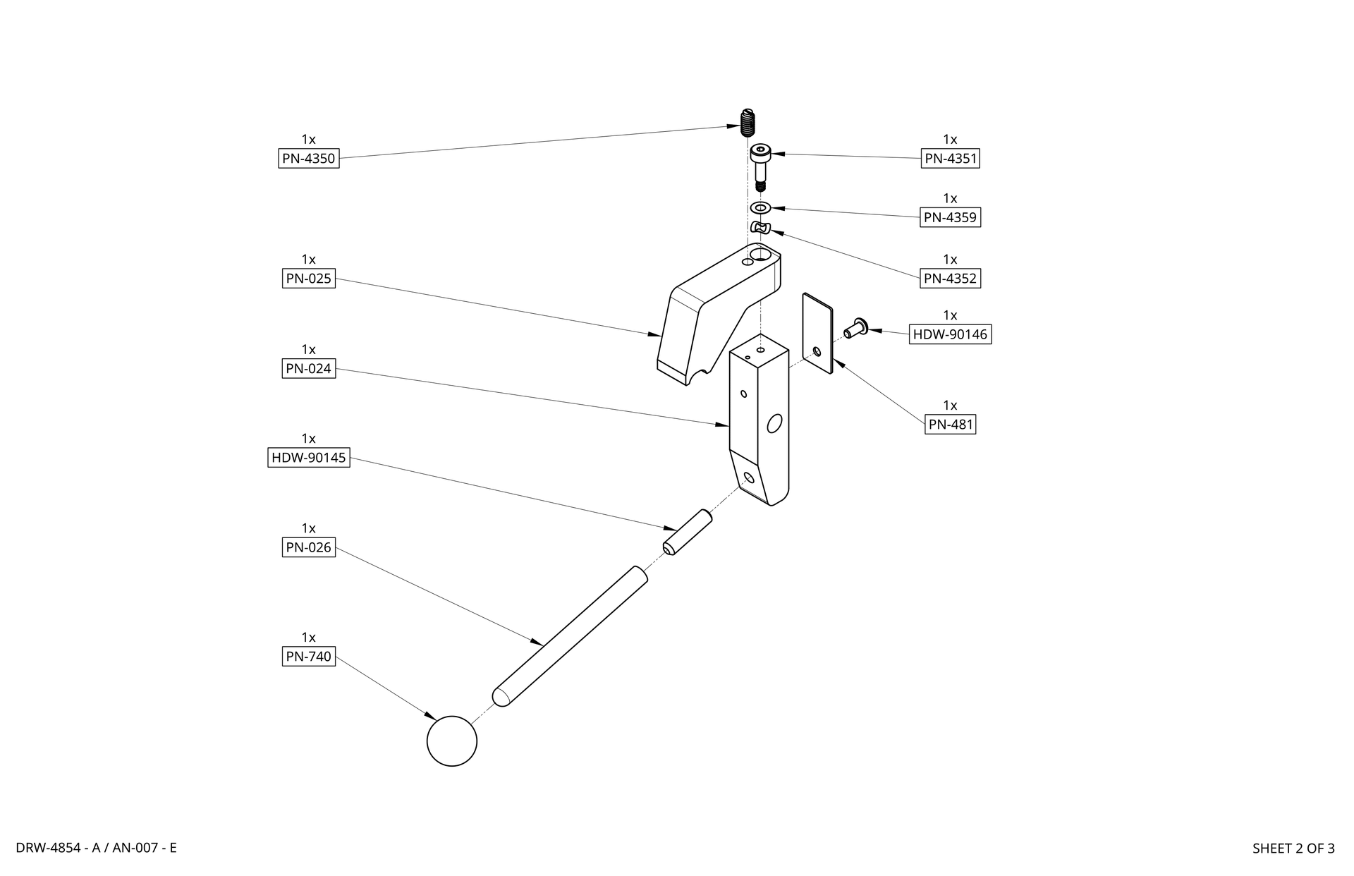 3D render of a gray mechanical lever switch with a ball-ended handle on white background rothgreaves coil winder parts