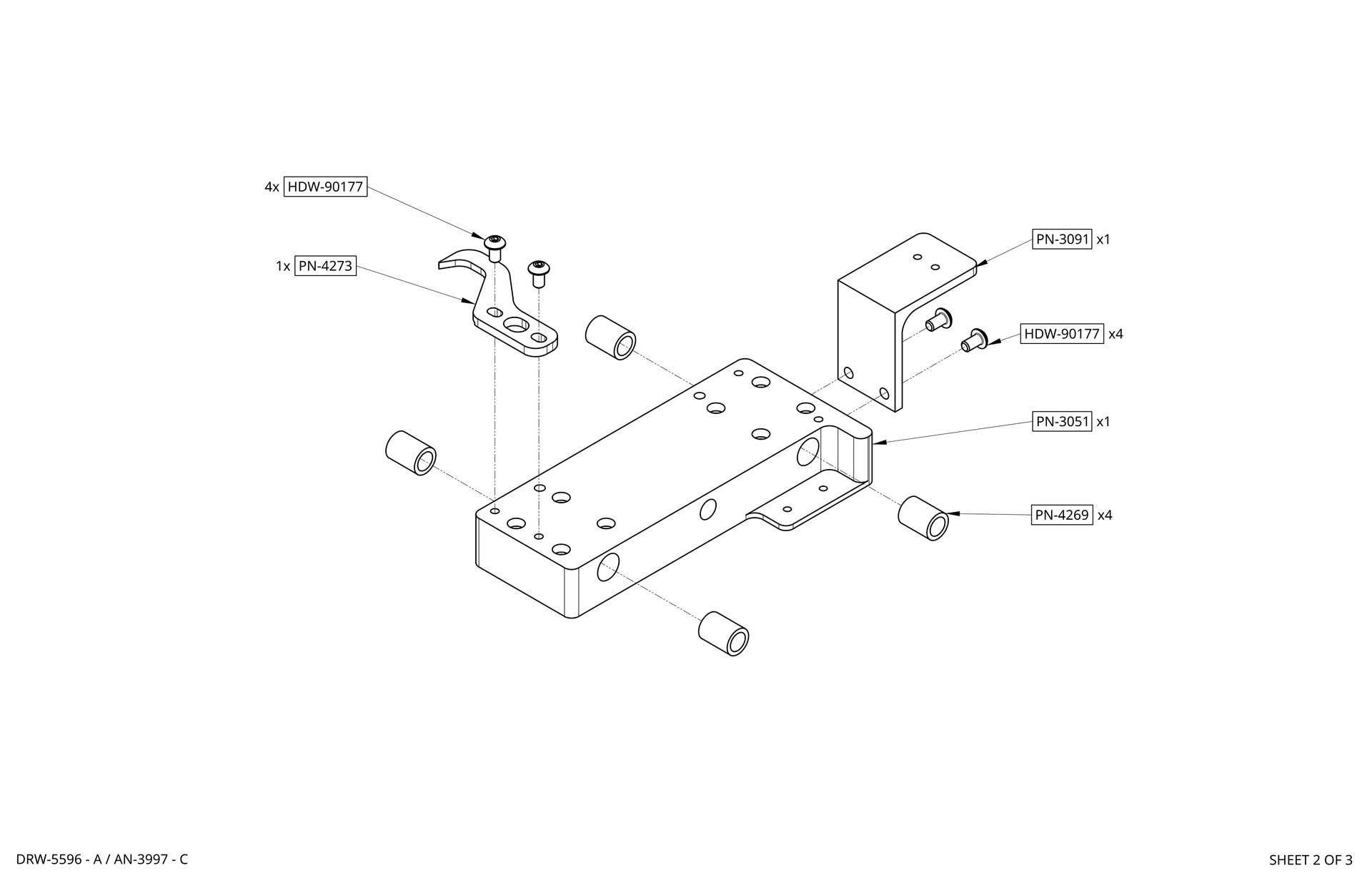 Black metal mounting bracket with holes, silver latch, and raised side tab on a white background rothgreaves coil winder parts