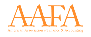 American Association of Finance & Accounting logo in orange text on a white background