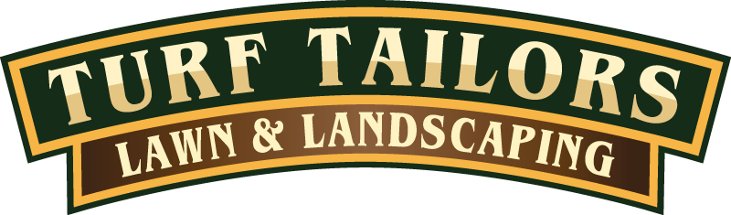 Turf Tailors Lawn & Landscaping logo in green, gold, and white
