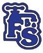 A blue and white logo with the letter f on a white background.