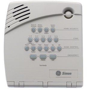 A simon home security system with many buttons