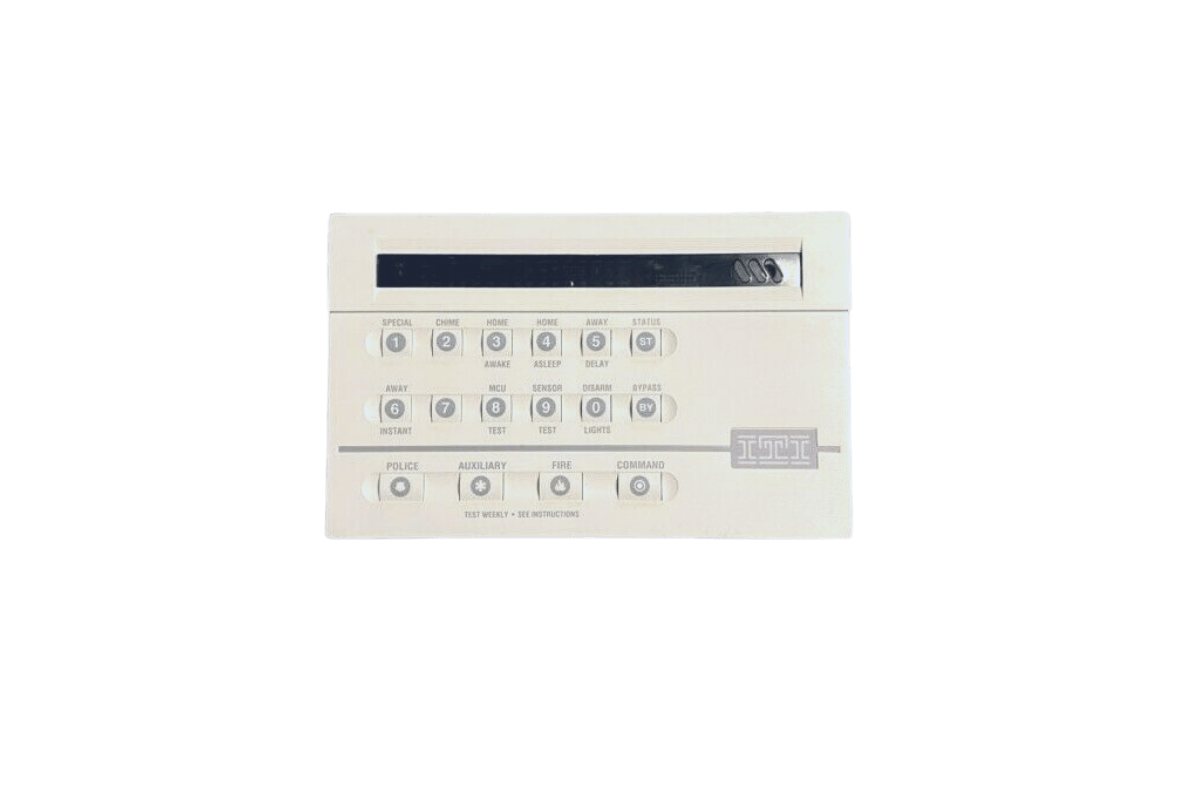 A white keypad with buttons on it on a white background.