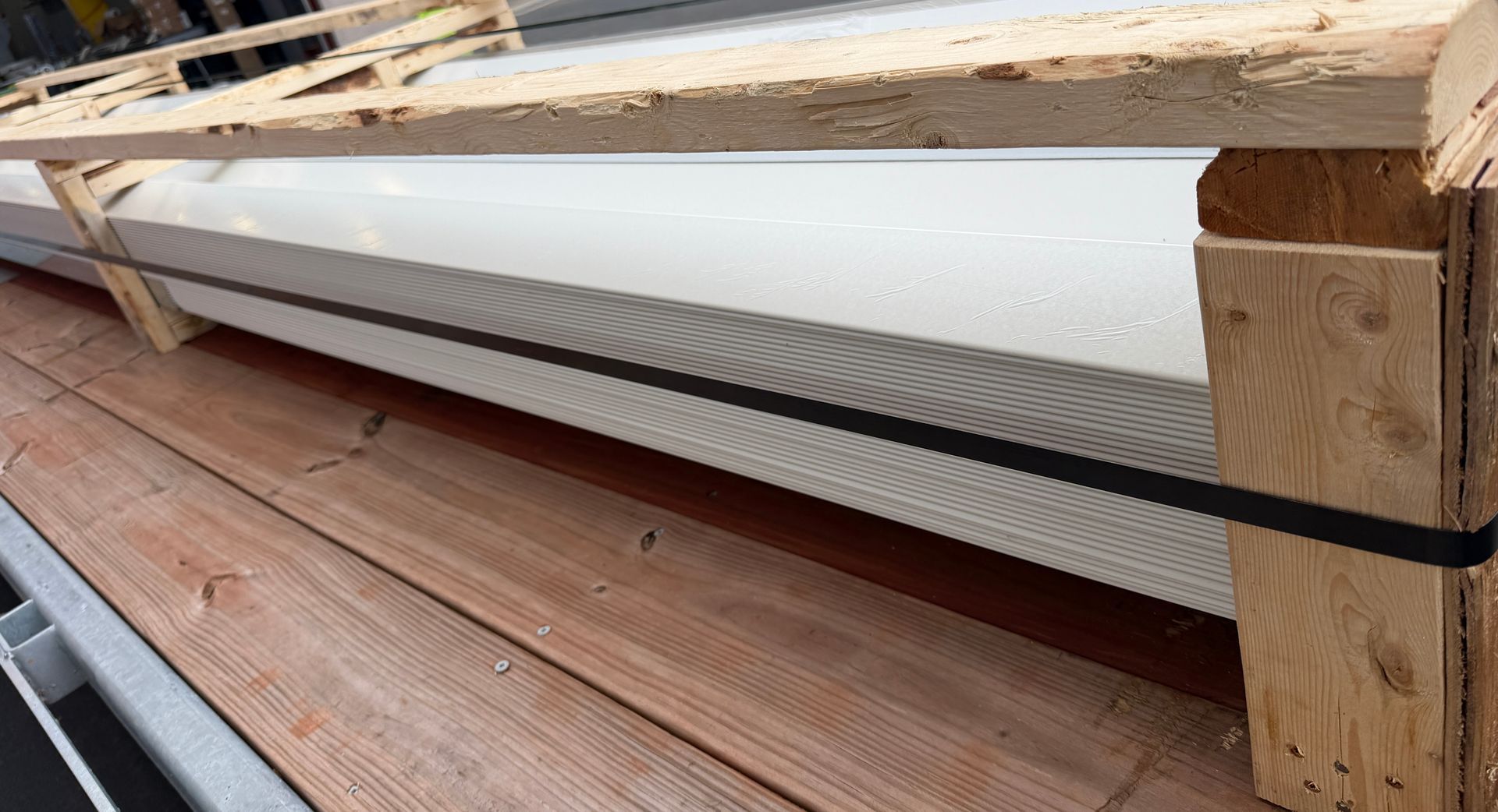 Close side view of stacked louver blades fabricated by ASF.