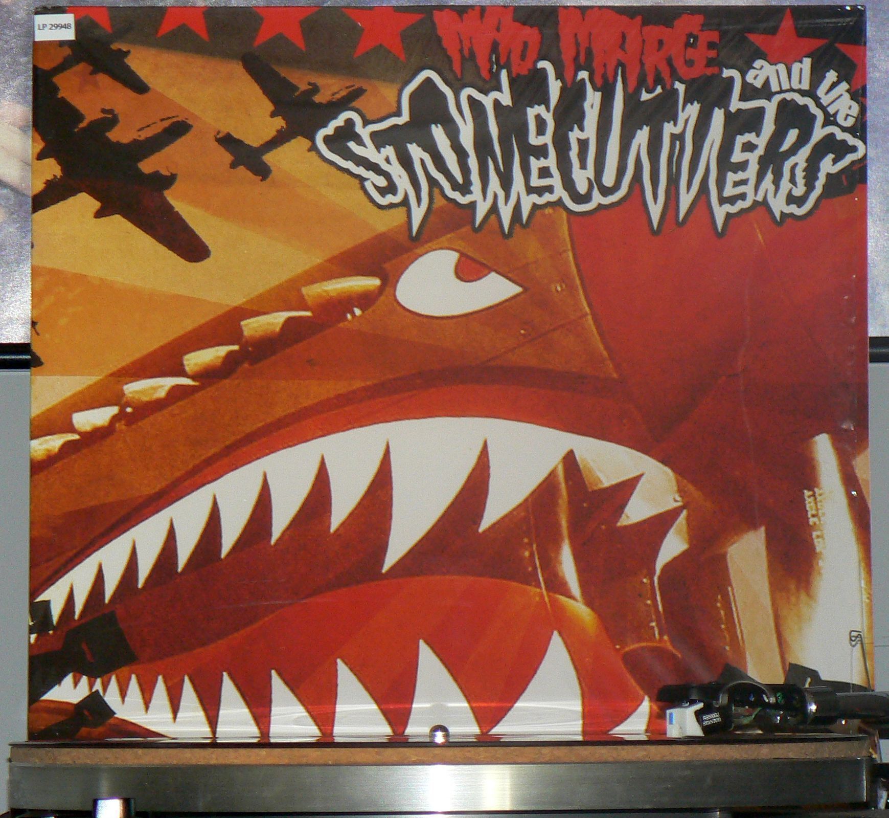 A picture of a shark with the words stonecutters on it