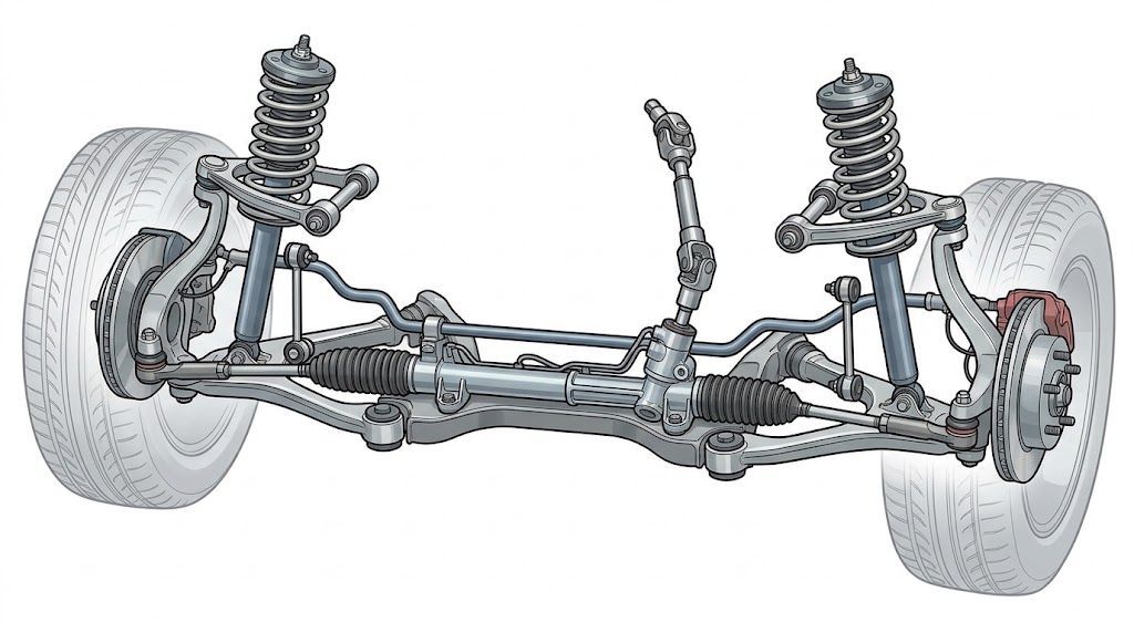 Diagram of steering and suspension system