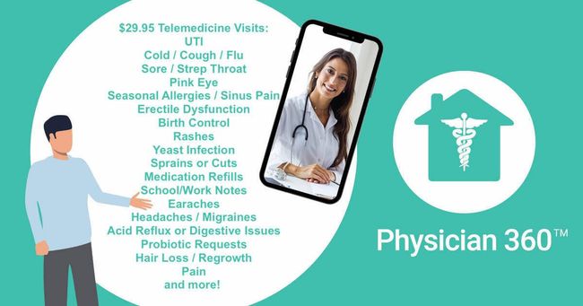 Telemedicine visits for $29.95