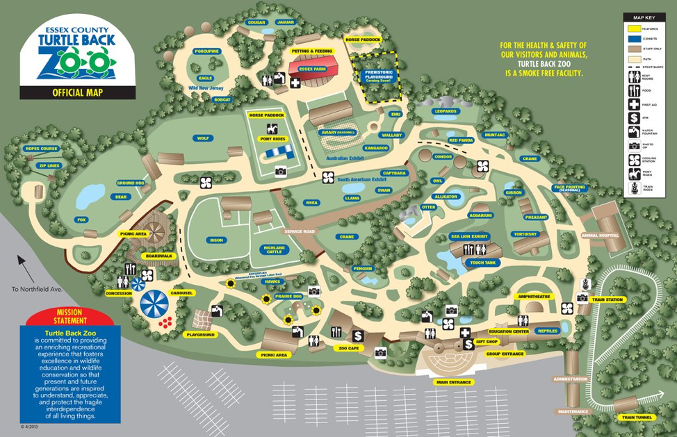 Essex County Turtle Back Zoo Map