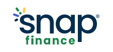 Snap Finance logo in blue and green on a white background