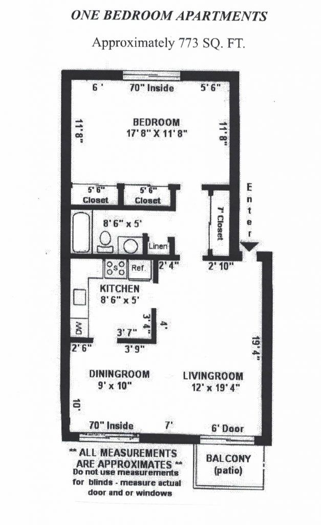 1 bedroom floor plan