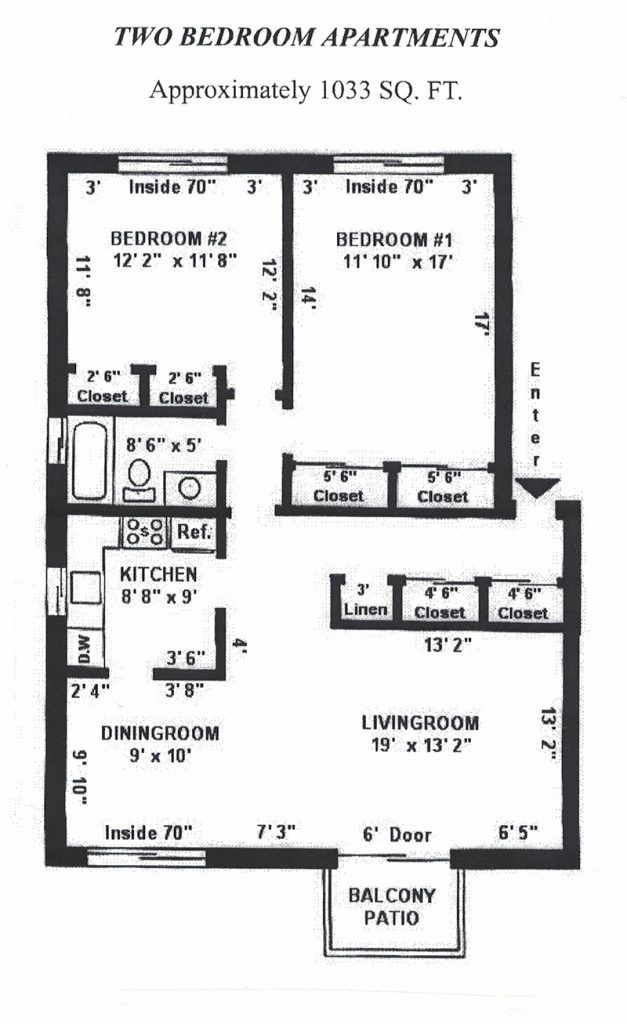 2 bedroom floor plan