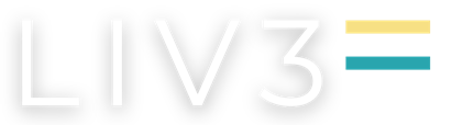 The word live is written in white with a yellow and blue stripe.