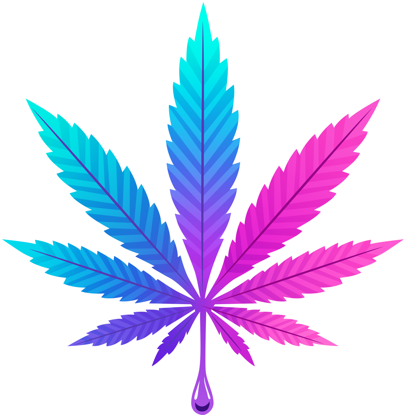 Dripz Cannabis Merchants logo with pink-purple cannabis leaf and teal-purple lettering