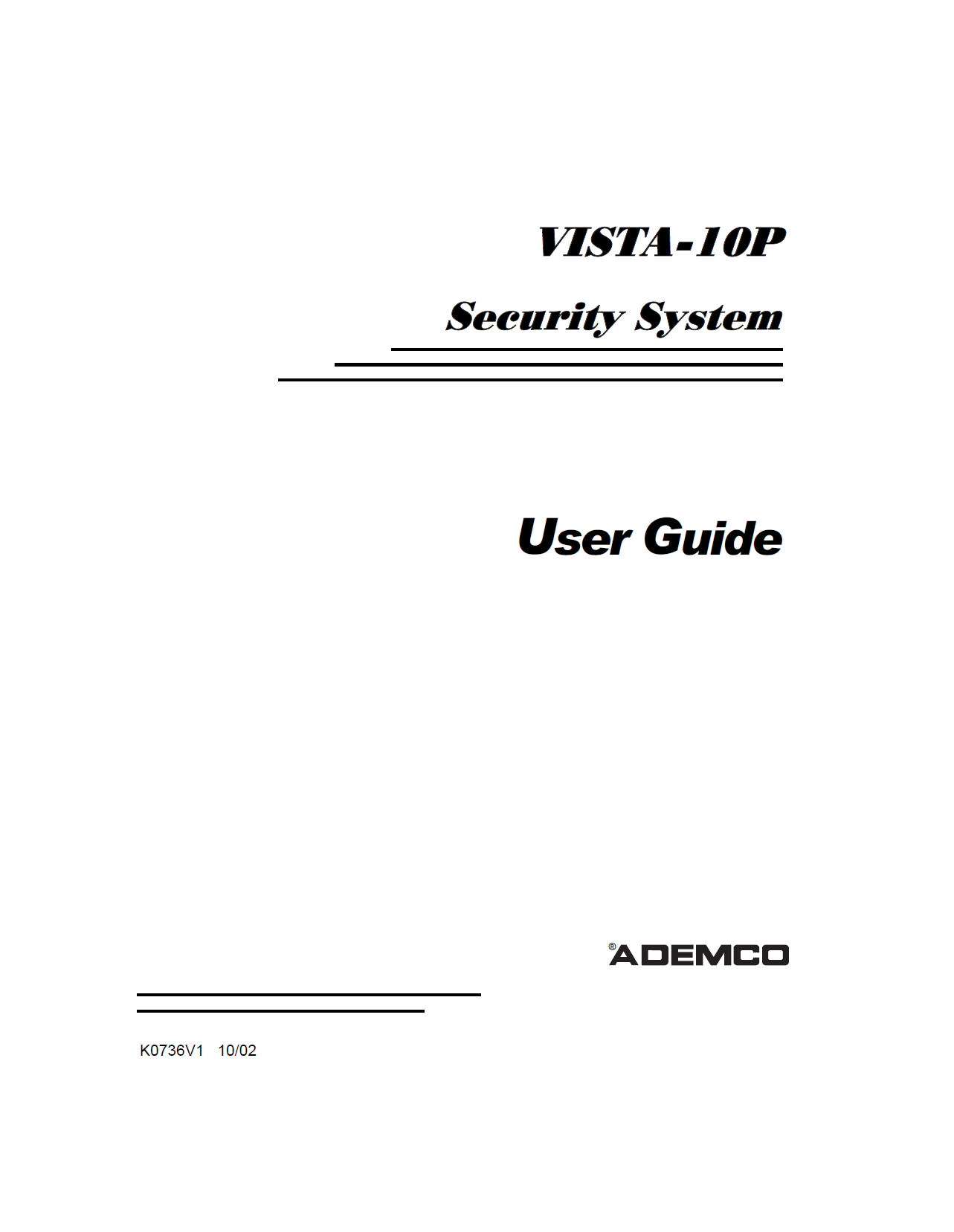 Vista 10P Manual