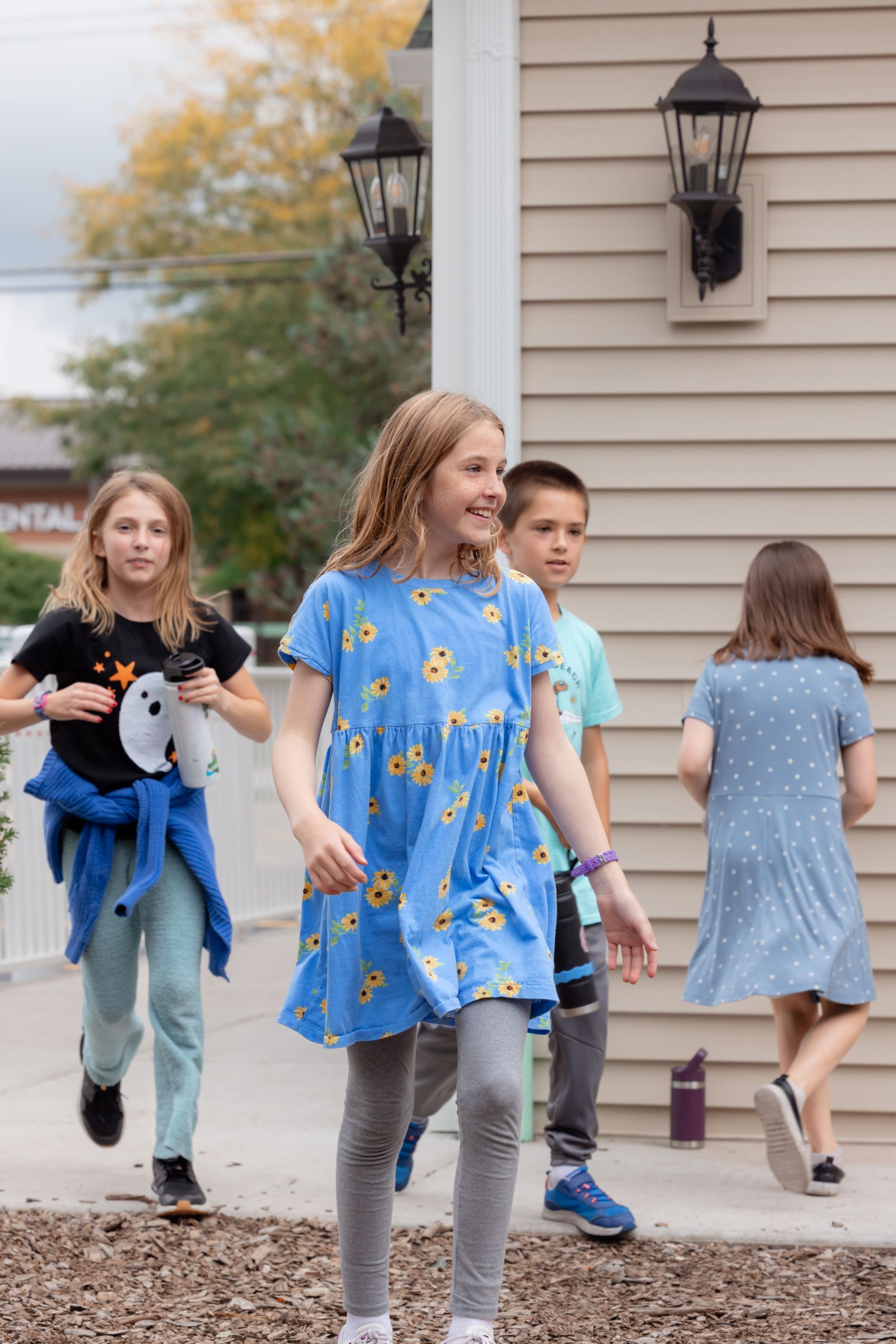Montessori children outdoors