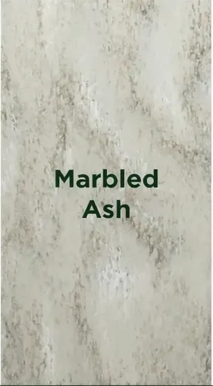 Marbled Ash sample with light gray and beige veining and the label “Marbled Ash”