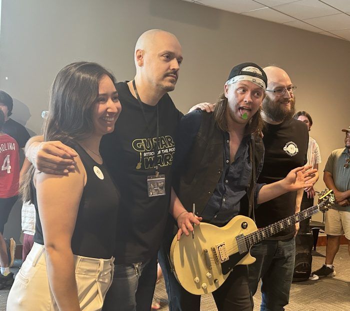 David Dunavant and several competitors from the Guitar Wars event.