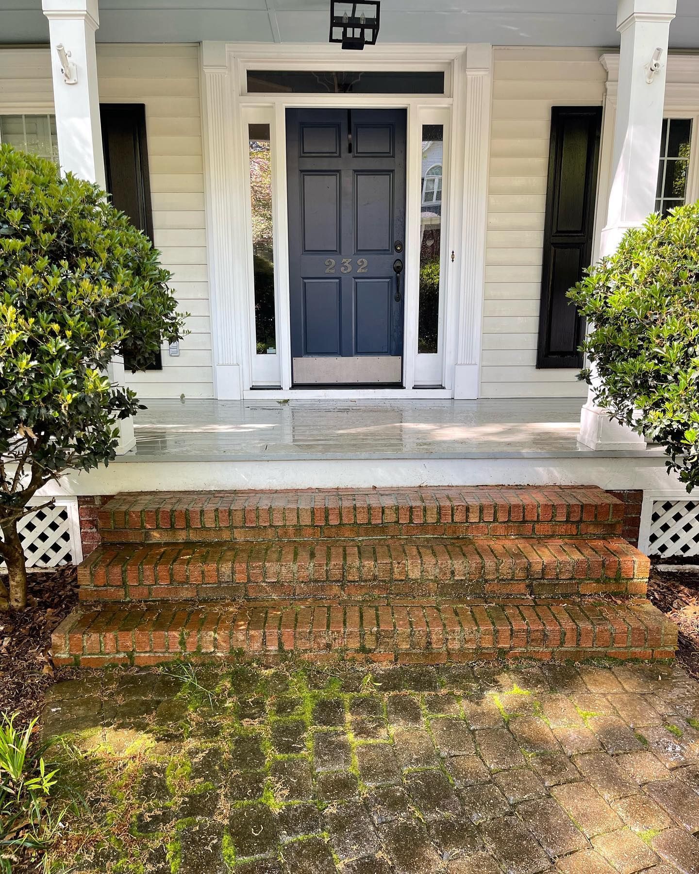 Brick steps cleaning