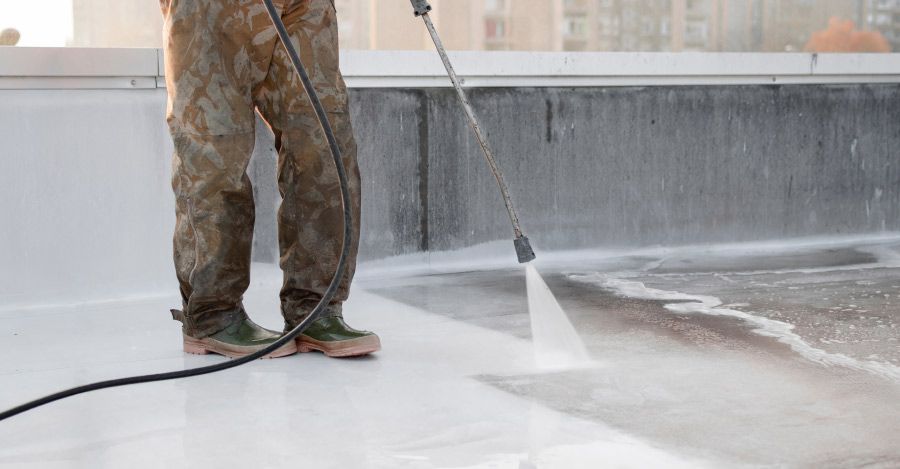 Brick Building Power Washing