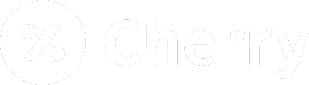 The word cherry is written in white on a white background.