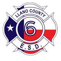 Llano County E.S.D. 6 fire department emblem with Texas flag colors and number 6